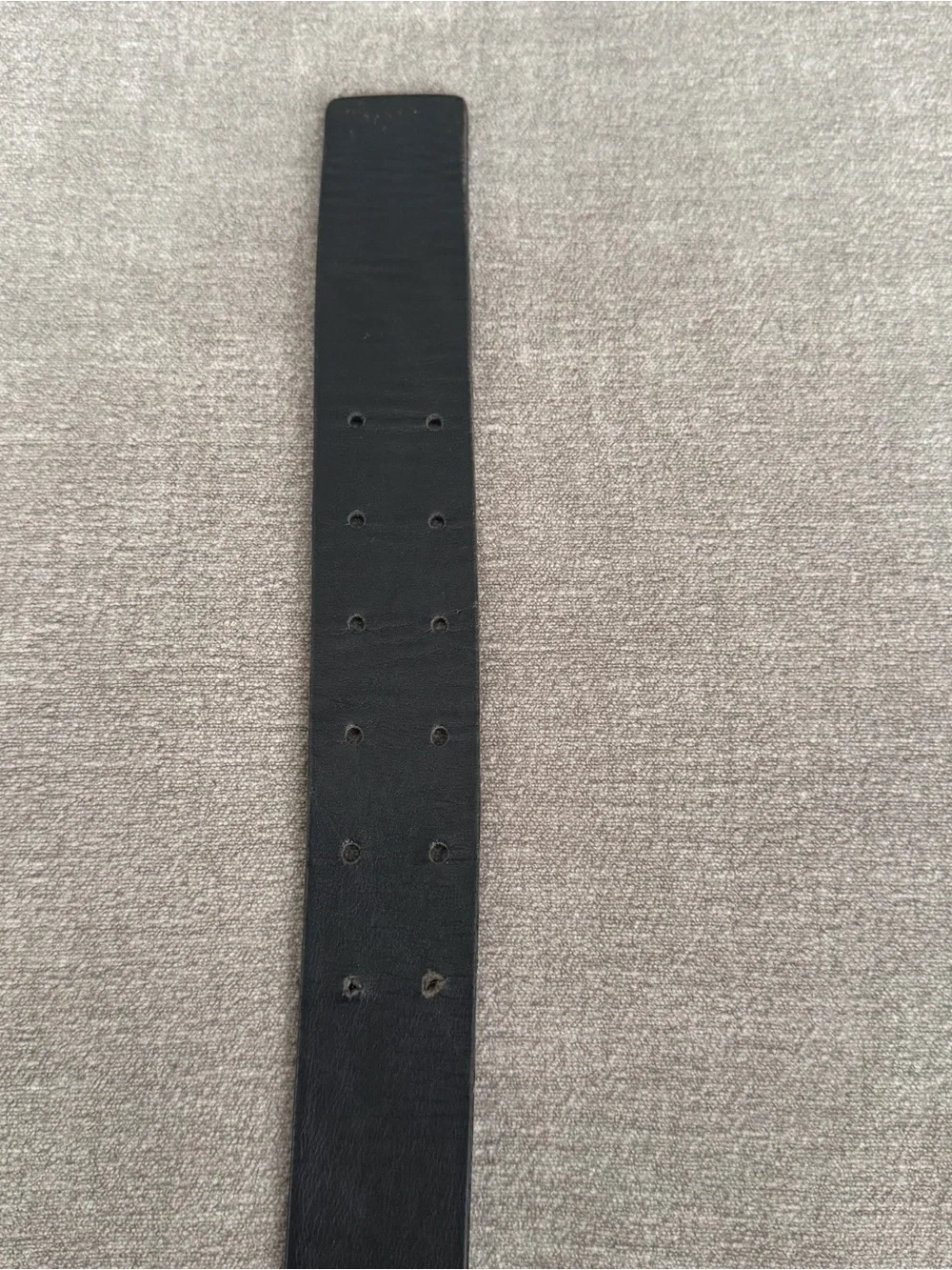 Garuglieri Black Leather Double Prong Belt Made in Italy Size XL